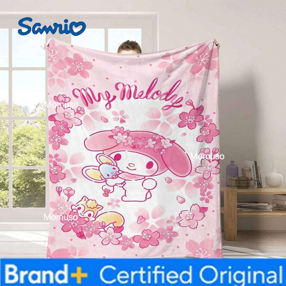 Sanrio Melody Pink Blanket Cartoon Cute Style Suitable for Bedroom, Living Room, Office Decoration Retro Aesthetics H2602061-image-1095307803