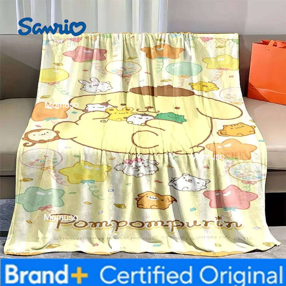 Sanrio s Pom Purin Kawaii Cartoon Flannel Fluffy Soft Blankets for Children Anime Plush Sofa Office Quilt Picnic Beach Towel H2602061-image-1095307823