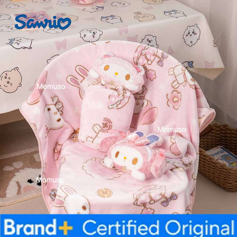 Sanrio Cartoon My Melody Warm Japanese Style Nap Portable Travel Pink Comfortable Flannel Blanket Girl H2602061-image-1095307884