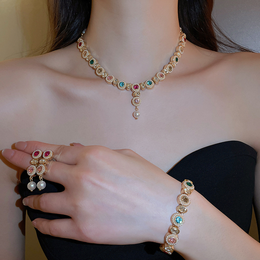 European Victorian vintage classic fashion versatile Bracelet, light luxury, heavy craftsmanship, high-end clavicle chain, retro choker-image-1094368355