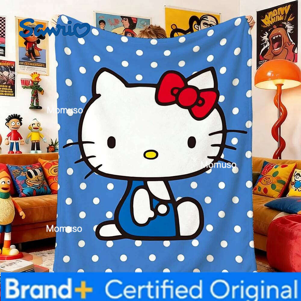 Sanrio H-Hello K-Kitty Sofa Blankets for Beds Knee Blanket Camping Home and Decoration Bedspread on the Bed Sofas Bedspreads Picnic Nap H260206-image-1095084169