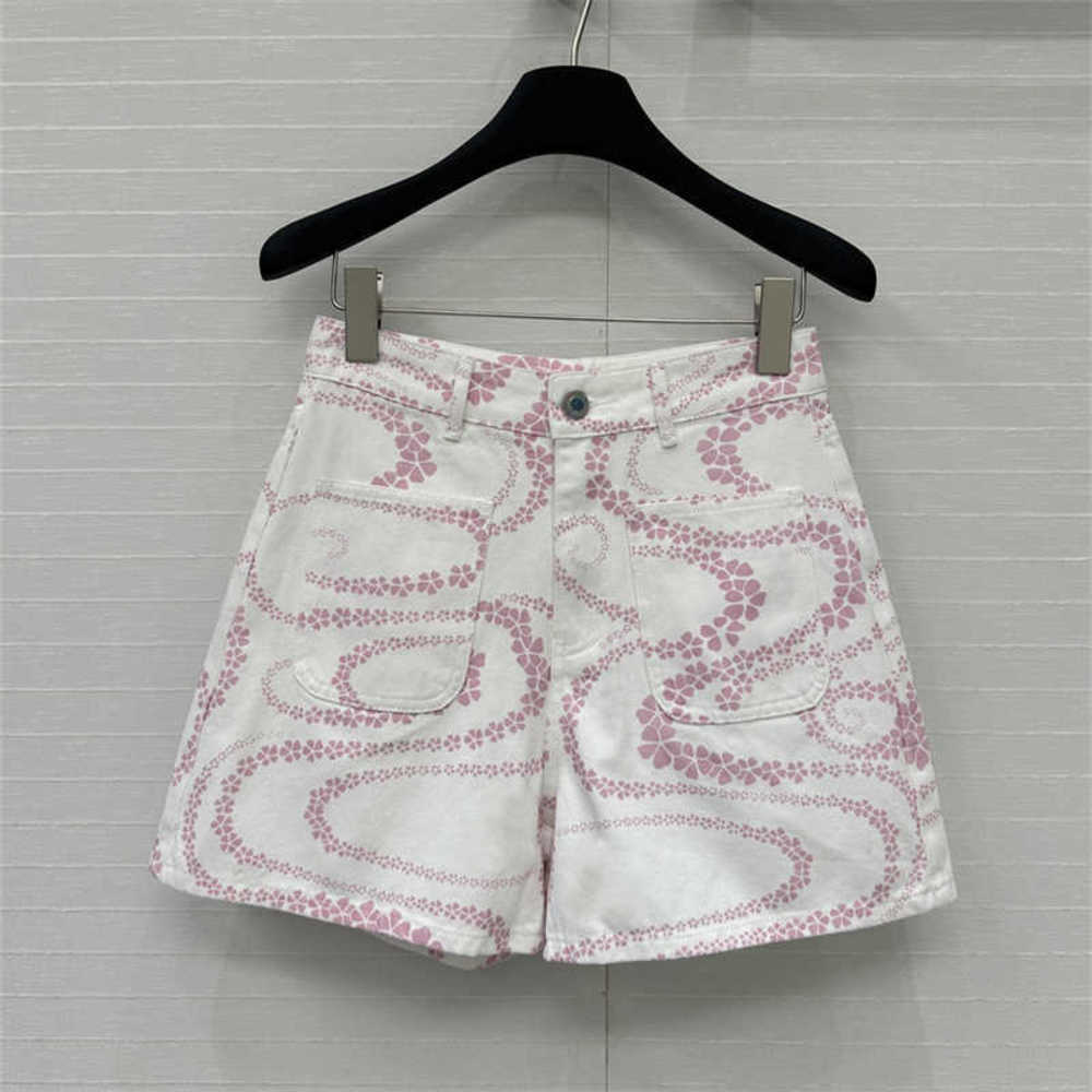Short en jean femme designer haute qualité imprimé graphique short chaud poches décorées bouton zippé été denim court