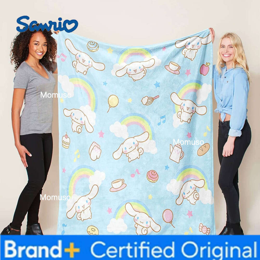 Sanrio Cinnamoroll Blue Flannel 2D Single Print Sweet Cozy Soft Warm Throw Blanket Home Bedroom Living Room Theme Decor H260206-image-1095084076