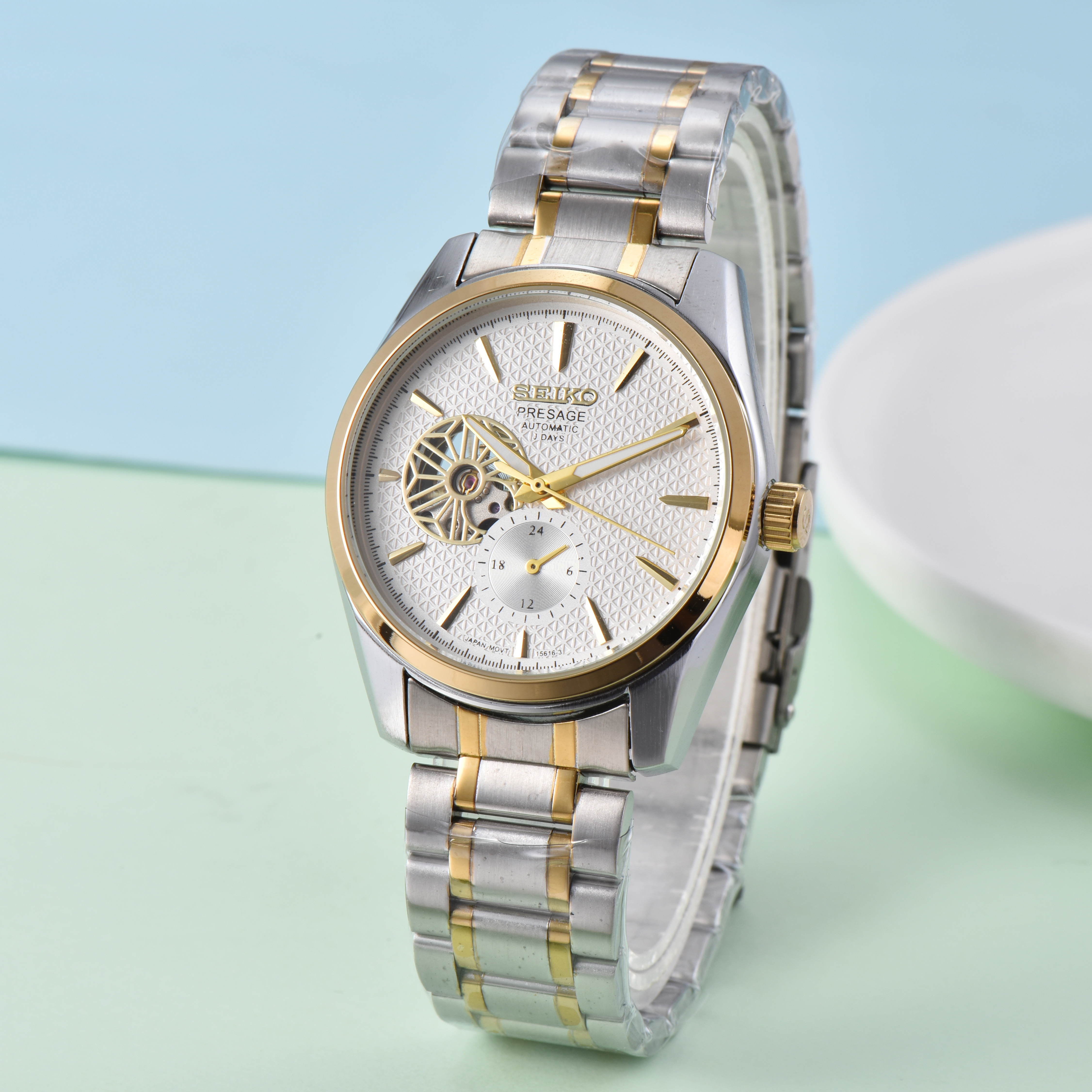 Mens women SEIKOity Automatic movement wristwatches comfortable rubber strap waterproof luminous top quality watches montre de luxe gold men watch #