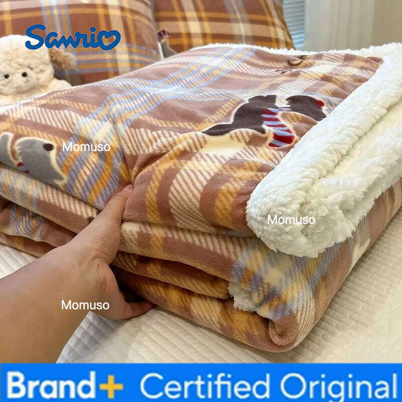 Sanrio 2025 New Milk Lamb Fleece Cartoon Cute Ins Wind Winter Sofa Thickened Office Nap Blanket H260206-image-1095084059