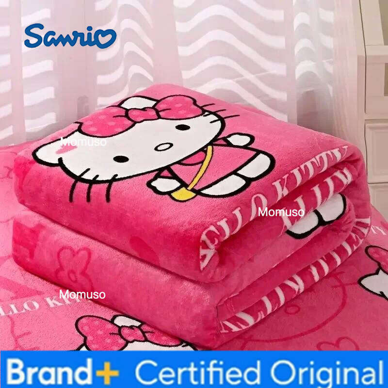 Sanrio hello kitty flannel air conditioning student single blanket bed sheet girl spring and autumn pure quilt H260206-image-1095083965
