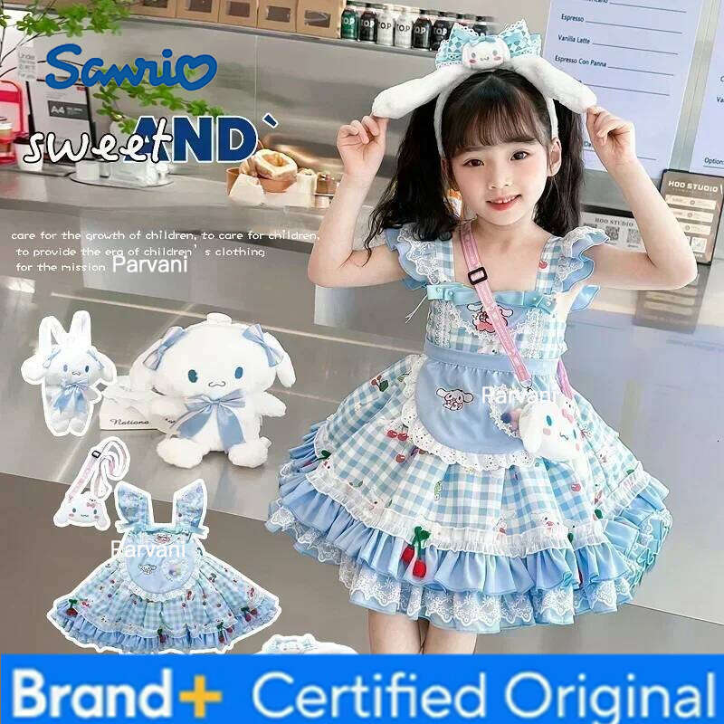 Sanrio Cinnamoroll CosPlay Kuromi CartoonDress pour enfants jupe à bretelles fille bleue ma robe de princesse mélodie cadeaux d'anniversaire H260