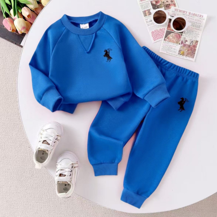 Toddler Girls Boutique Outfits 1-4 Years Baby Girl Clothes Spring Autumn Solid Color Casual Round Neck Long Sleeve Pullover Hoodies and Pants Two
