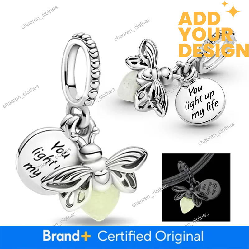 925 Sterling Zilver Firefly Bedels Kralen Glow In The Dark Hanger Fit Originele Armband Fijne Sieraden Liefde Geschenken Diy Voor vrouwen