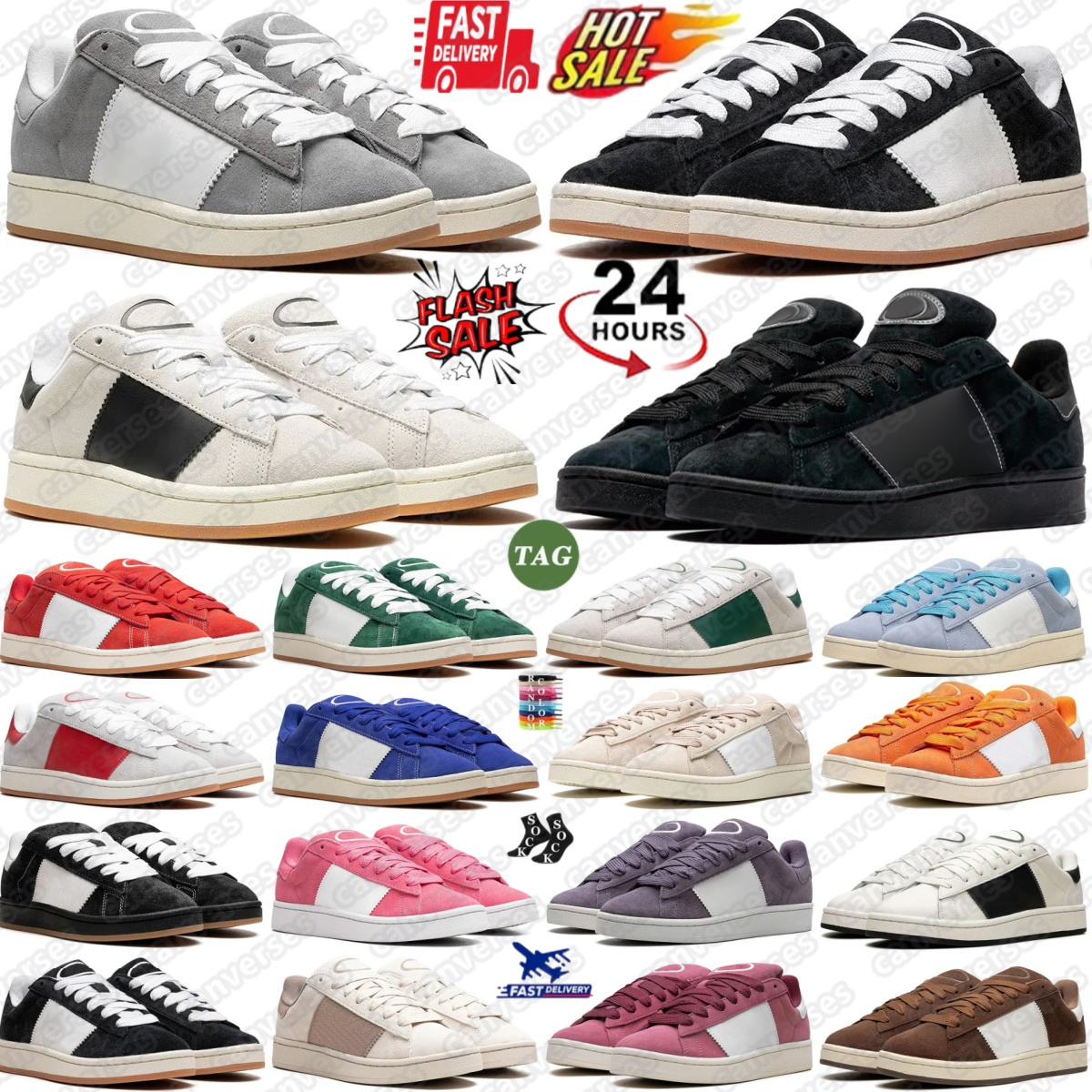 shoes Campuses 00s sneakers trainers 00 women men Better Scarlet Core Black Grey White Cloud White gum Leopard Dark Green Wonder Quartz Mauve cle-image-960725029