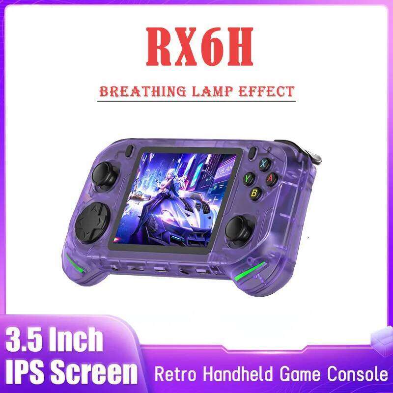 rx6h new game console open source Linux 3.5-inch IPS screen handheld 128GB video player Xmas Gift H260206-image-1094497403