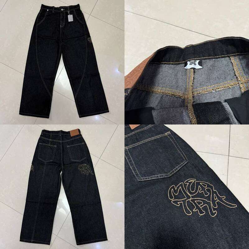 Mertra Jeans Classic Embroidered Logo Patchwork Fashion Trousers Men Women Casual Denim Pants Real Photo One Day Shipped Out X260207