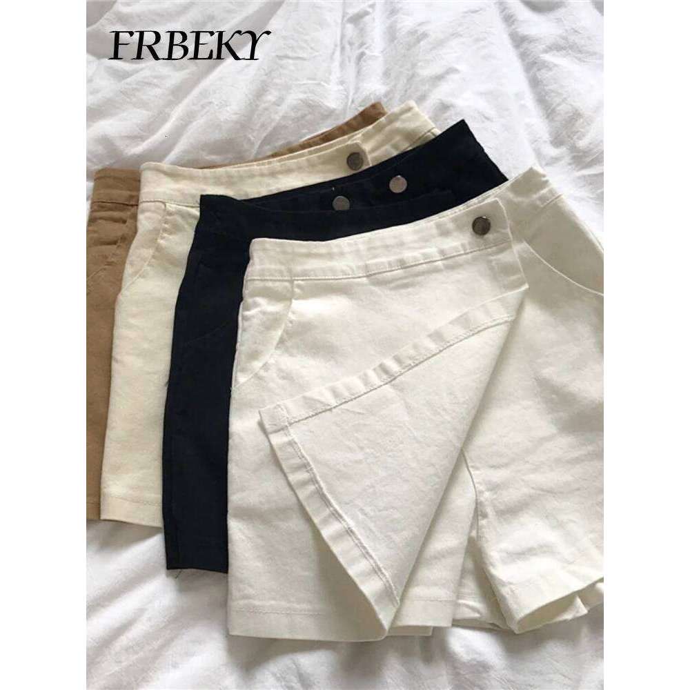 Summer Solid Color Korean Fashion High Waist Casual A-line Skirt Loose Wide Leg Pants Shorts for Women Streetwear XJ260206-image-1094479410