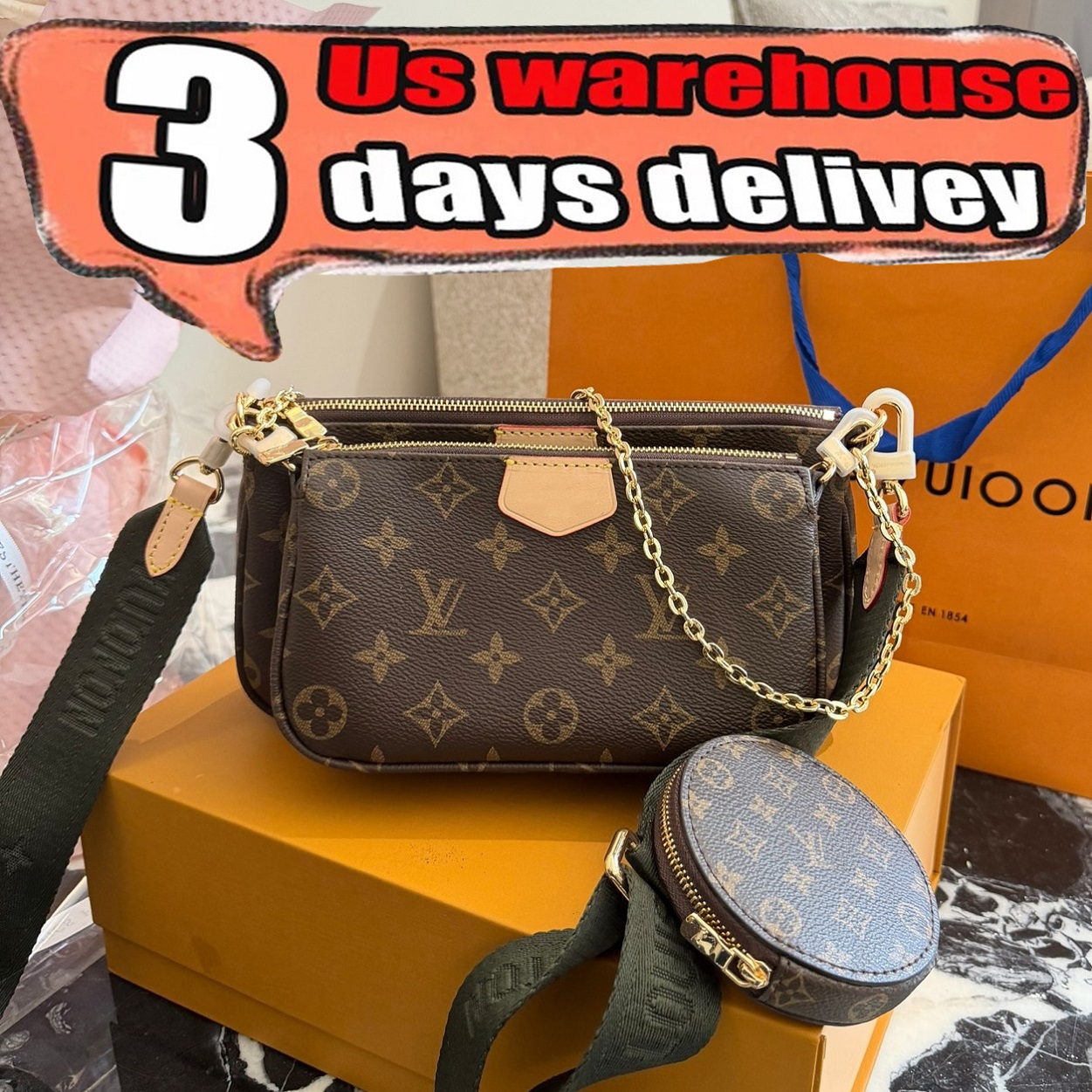 Designer Handbags Luxury Bags Wallets Shoulder Bags Crossbody Bags Women's High-Quality Mahjong Bags Tote Bags Chain-Strap Monogrammed 5-in--image-916863500