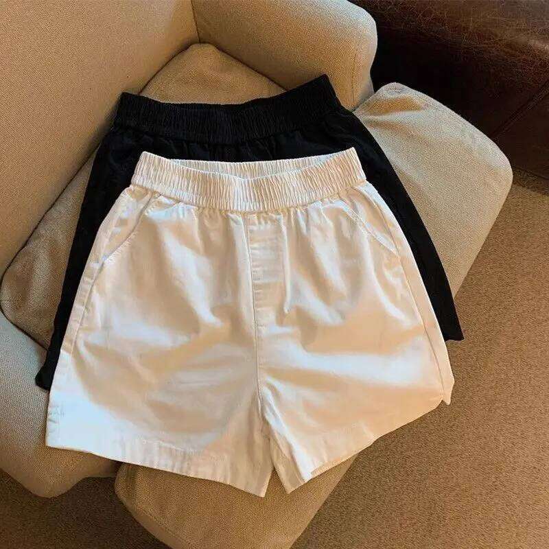 White Women Harajuku Elegance High Waisted A Line Slim Casual Hot Girl Straight Pants Sexy Shorts H260207-image-1094511984