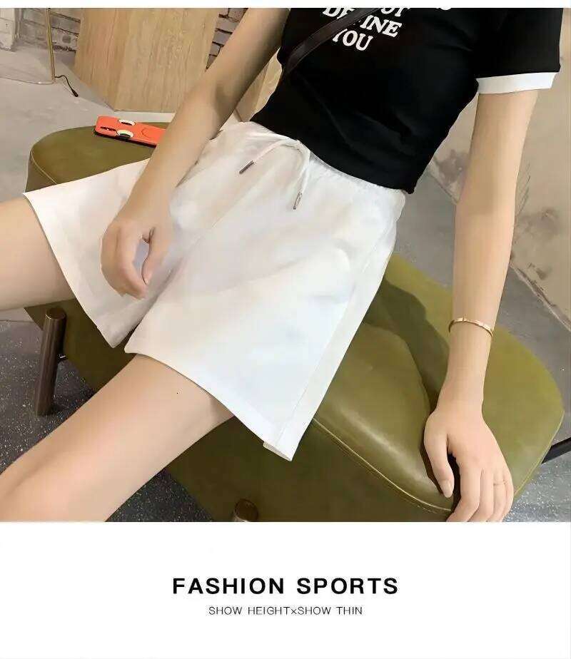New Casual Women's A-line High Waist Short Chic Office Lady Shorts With Belted Vintage Female Trousers Spring Summer H260207-image-1094511891