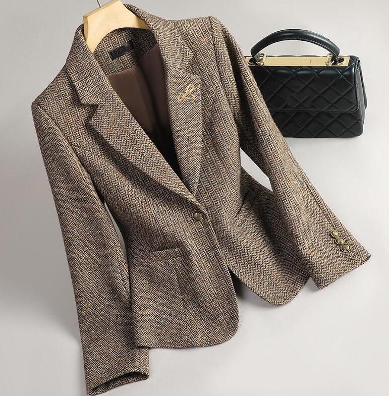 high quality designer suit for women luxury womens blazer spring woolen jacket coat woman clothing WE80