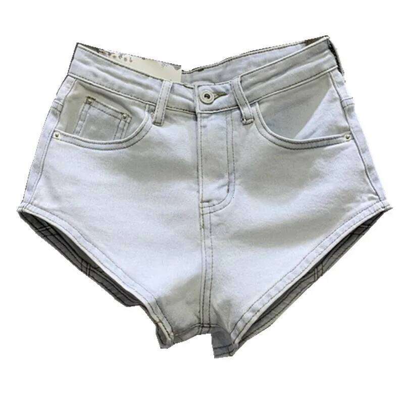 New Korean Women's Jeans Stretch Slim Cotton Denim Shorts A-line Hot Pants Women Clothing Sky Blue XJ260206-image-1094479643