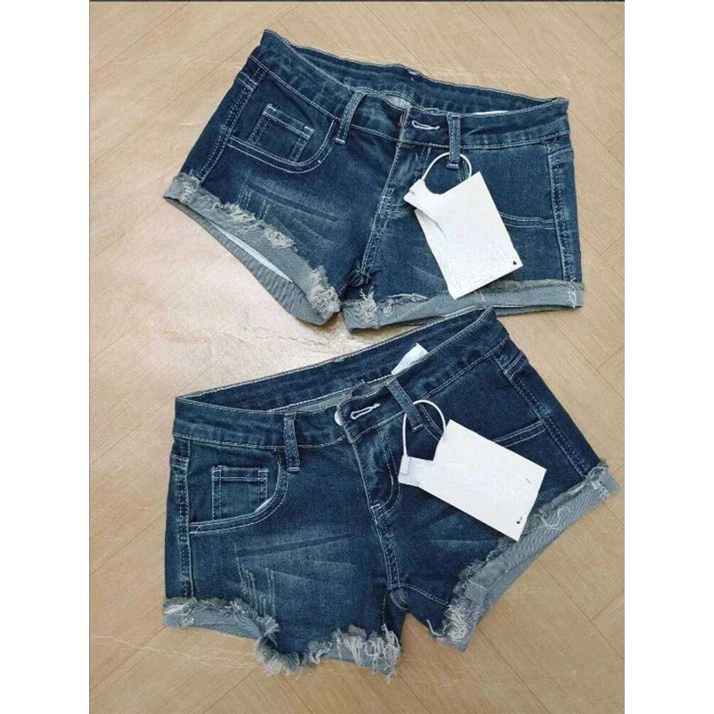 Women's Tassel Denim Streetwear Low Waist Mini Jeans Shorts 2000s Vintage Y2k Cowboy Short Pants Harajuku Clothes H260207-image-1094510851