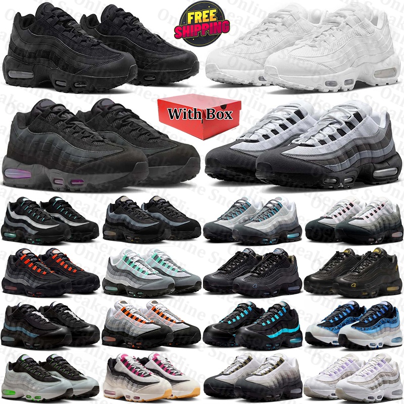Livraison gratuite avec boîte Designer 95 95s baskets chaussures de course néon rose mousse triple noir blanc formateurs pour hommes chaussure ho