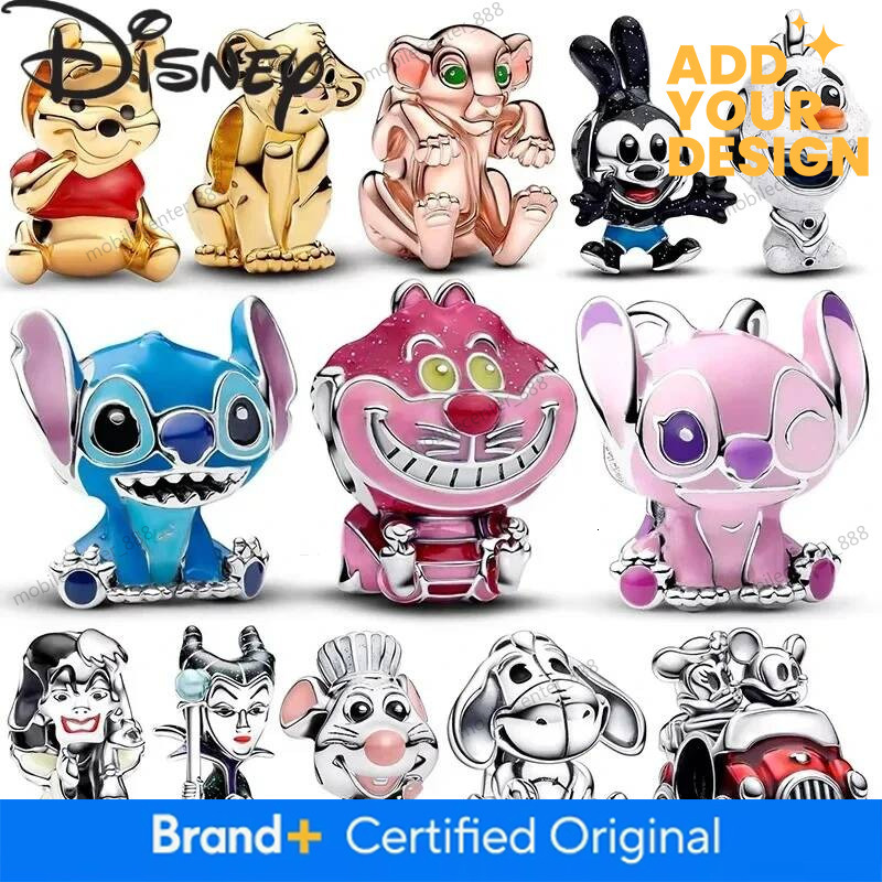 Disney Alice In Wonderland Cheshire Cat And Winnie The Pooh Charm Bead Fits Bracelets Necklace For Women Luxury DIY Jewelry Gift