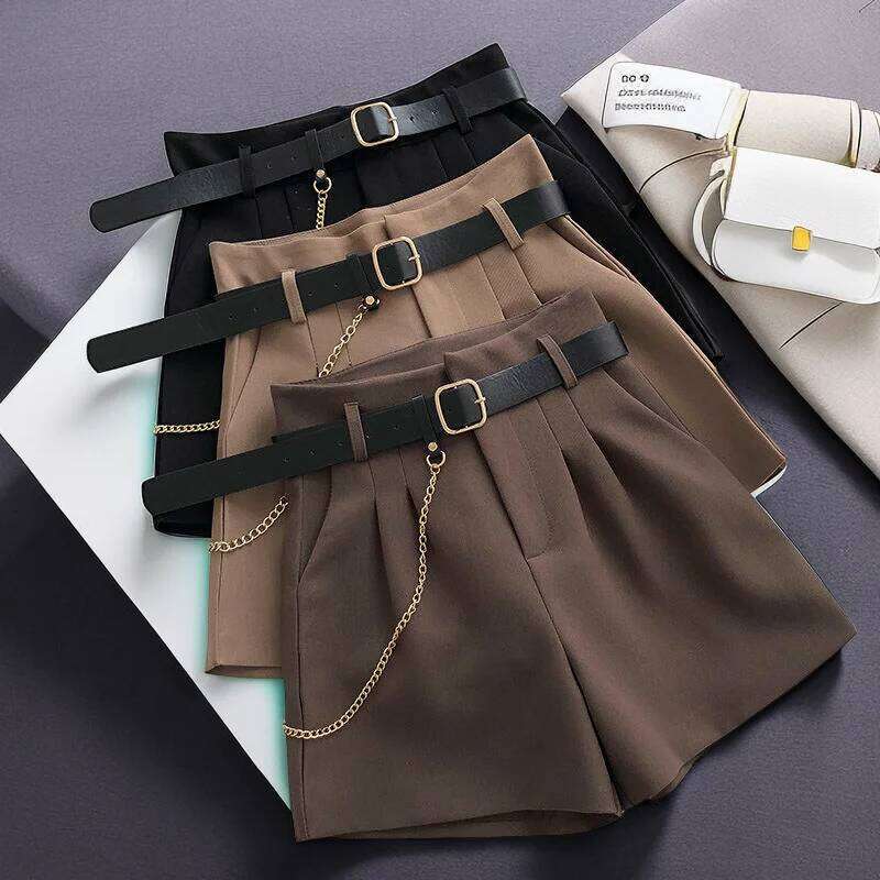 Women's Summer Suit Shorts 2025 New Korean Version Slim High Waist Casual H260207-image-1094511757