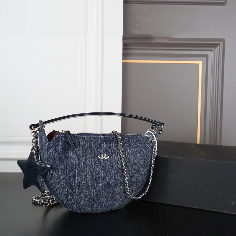 Handbag Designer Shoulder Bags Luxury Purse Denim Fabric Chain Bag Star Pendants Half Moon Bag Semicircle handbags Five-pointed star shoulder bag