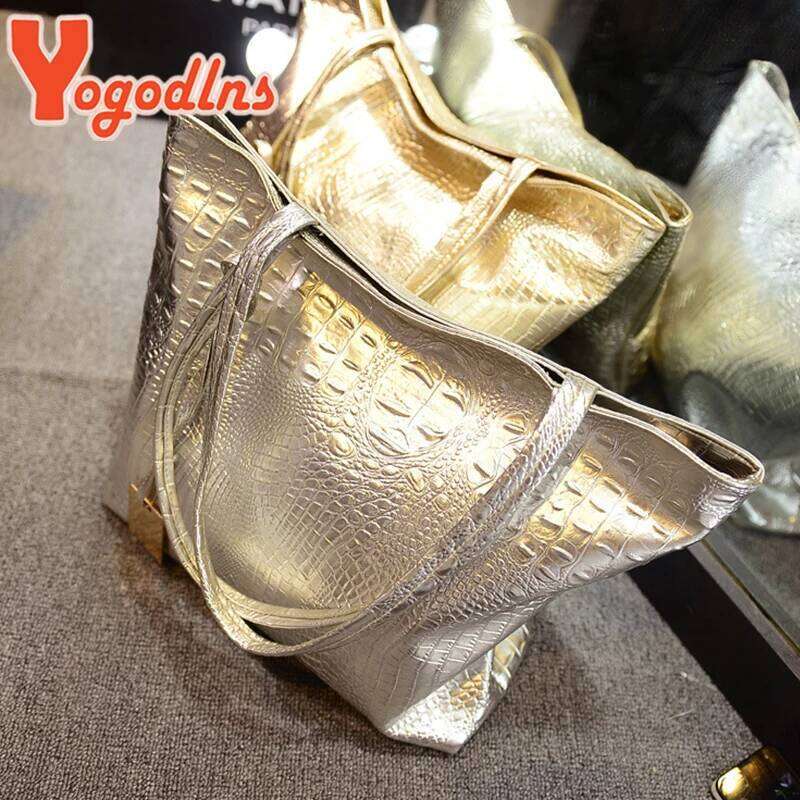Yogodlns Bags Large Capacity One Shoulder PU CrossBorder Crocodile Pattern HandBag Foreign Trade Fashion Europe And The United Z260207