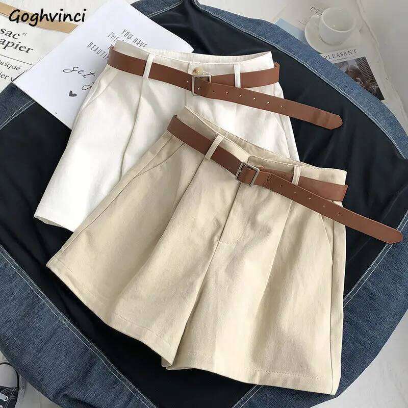 Wide Leg Shorts Women High Waist Solid All-match Streetwear Casual Cargo Loose Fit Cozy Chic Popular Simple Basic Summer Mujer H260207-image-1094510900