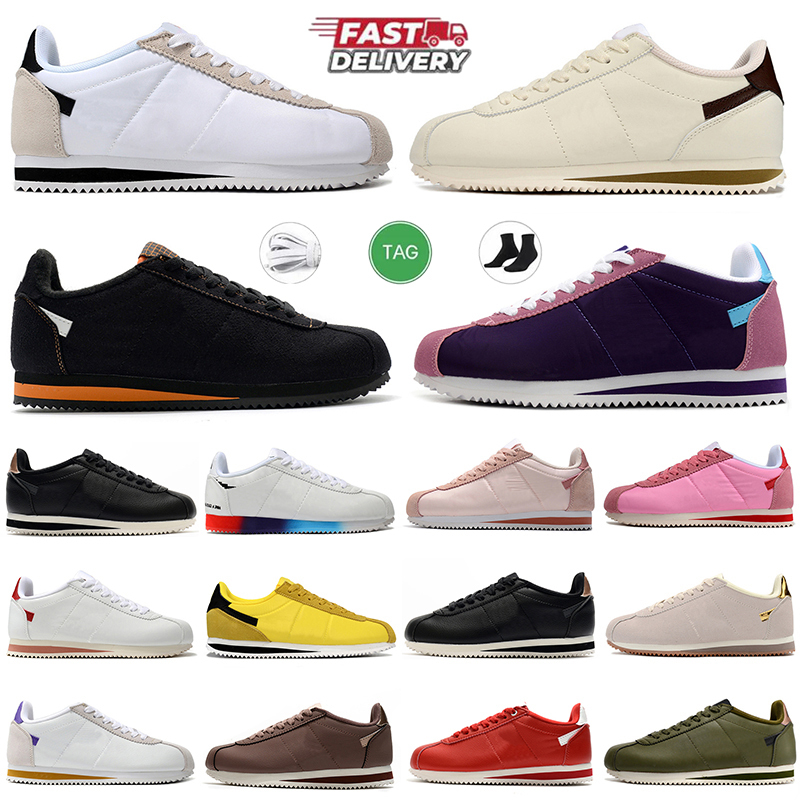 Baskets de mode Designer Cortezs Hommes Chaussures Nylon Cuir Baskets Classique Rouge Rose Mousse Chlorophylle Psychique Bleu Forrest Gump Hommes