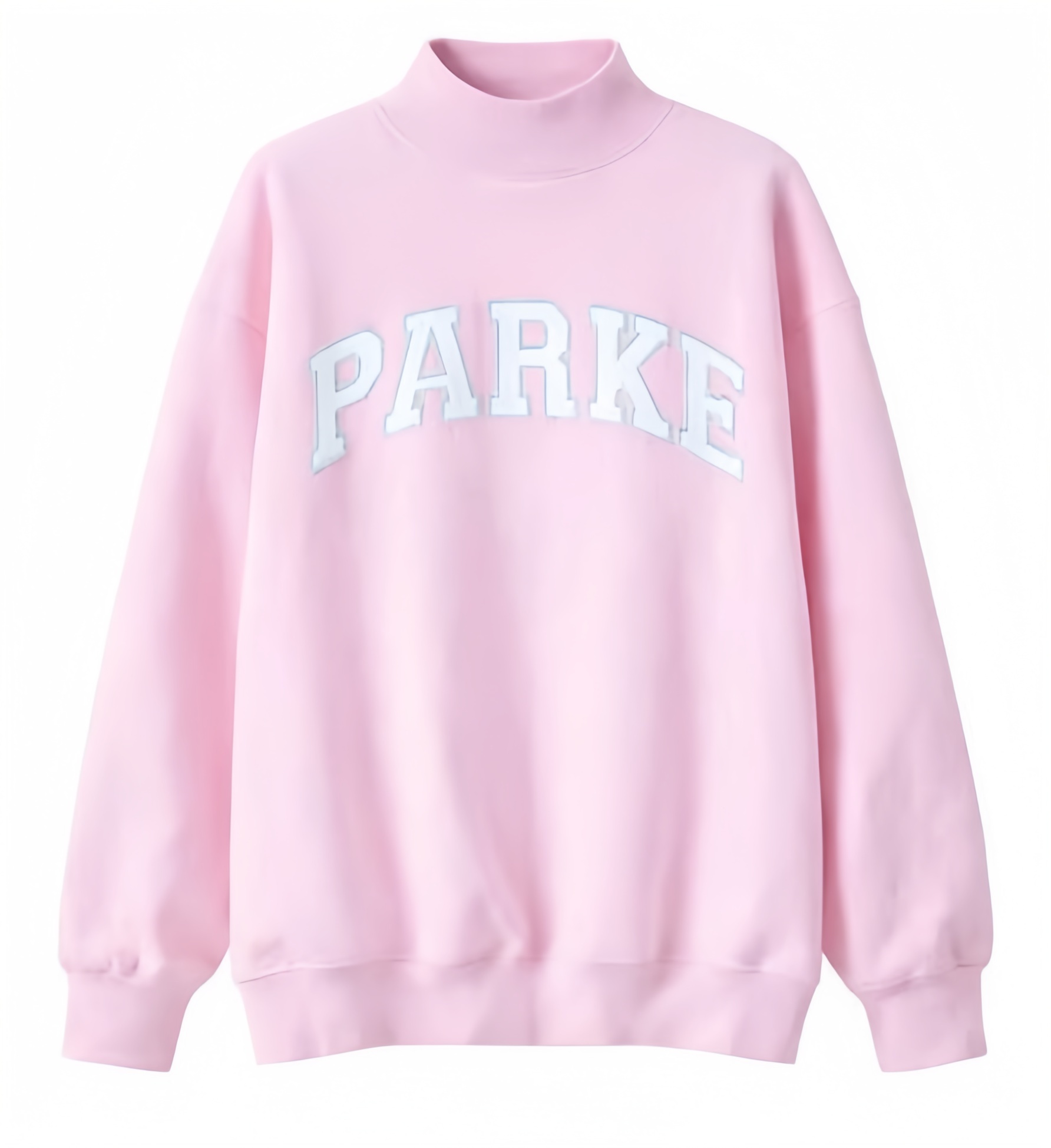Parke Pink Mockneck Sweatshirts Designer Terry Loose Jumpers Letters Embroideried Cotton Hoodies High Quality Comfrt Sweaters-image-838241410