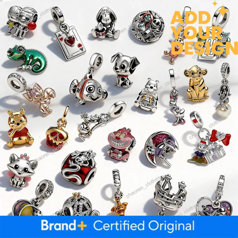 DISNEY 925 Sterling Silver Beads Winnie The Pooh Snow White Tangled Charms Fit Bracelets Or Necklaces Women DIY Jewelry Making