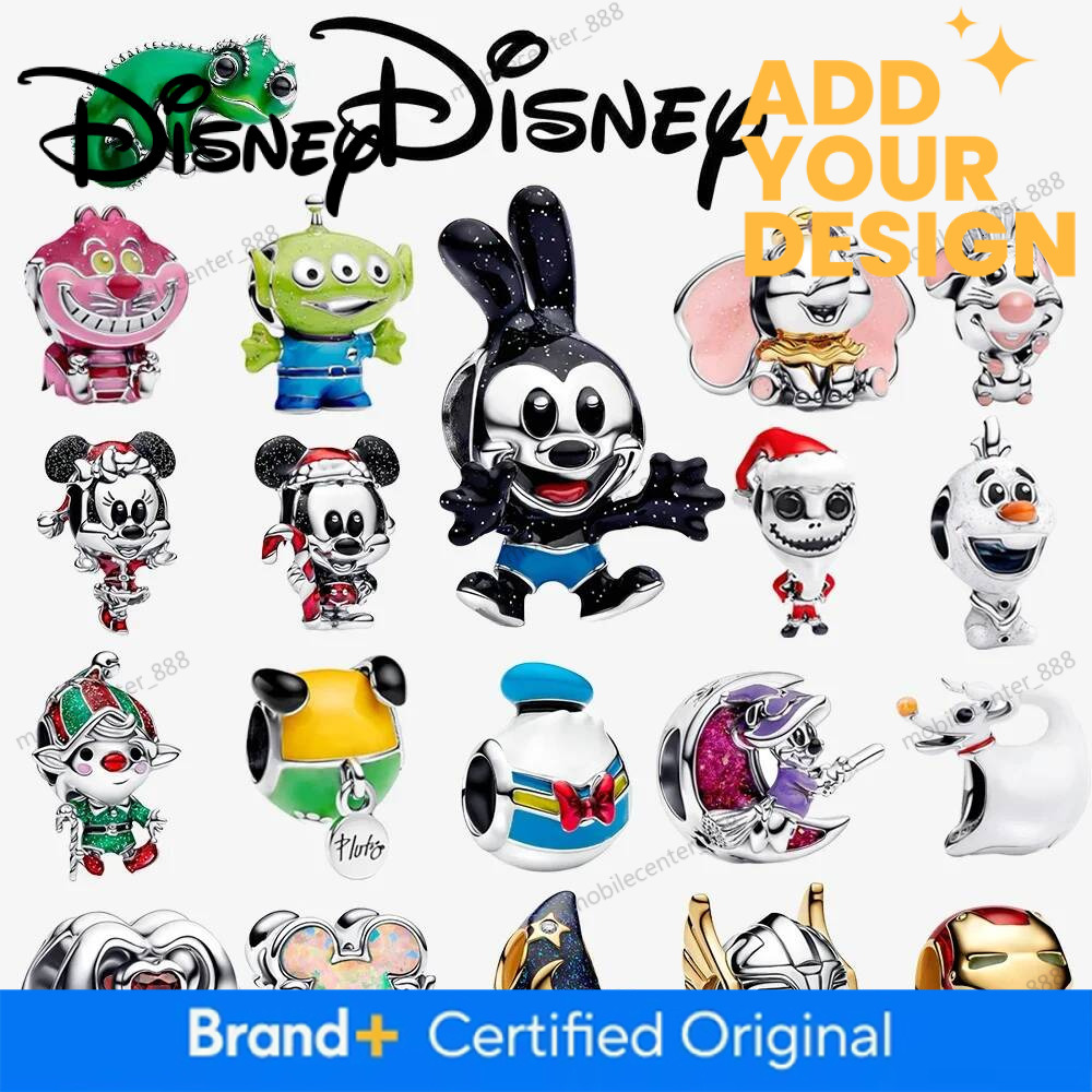 Disney Designer Jewelry Disney Dumbo Pascal Cheshire Cat Alien 925 Sterling Silver Dangle Charms 925 Plata Fit Original Bracelet Perles Bijoux Ca
