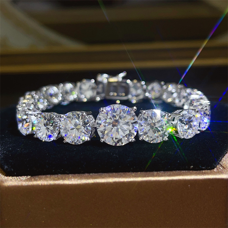 2026 Choucong Sparkling Wedding Bracelet Tennis Luxury Jewelry 18K White Gold Fill Stack Round Cut 5A Zircon CZ Diamond Gemstones Party Women Bridal