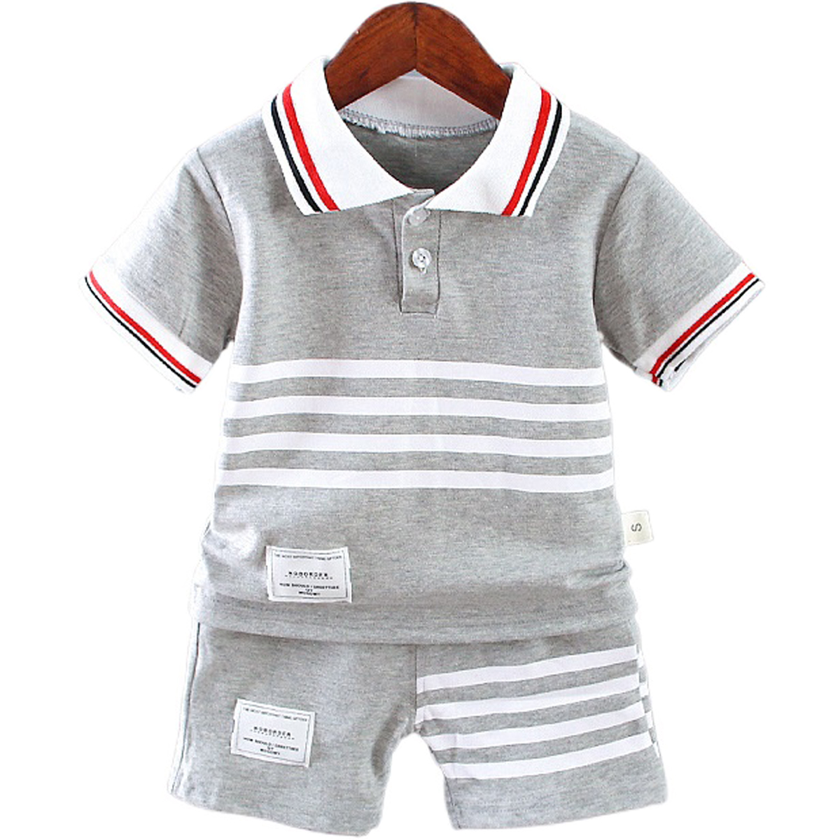 Kids Clothing Summer Kids Outfits Baby Boys Clothes Set Dinosaur Printed Turn-down Collar T-Shirts Tops Shorts 2PCS/Suit Infant Clothes kids desi-image-1096289738