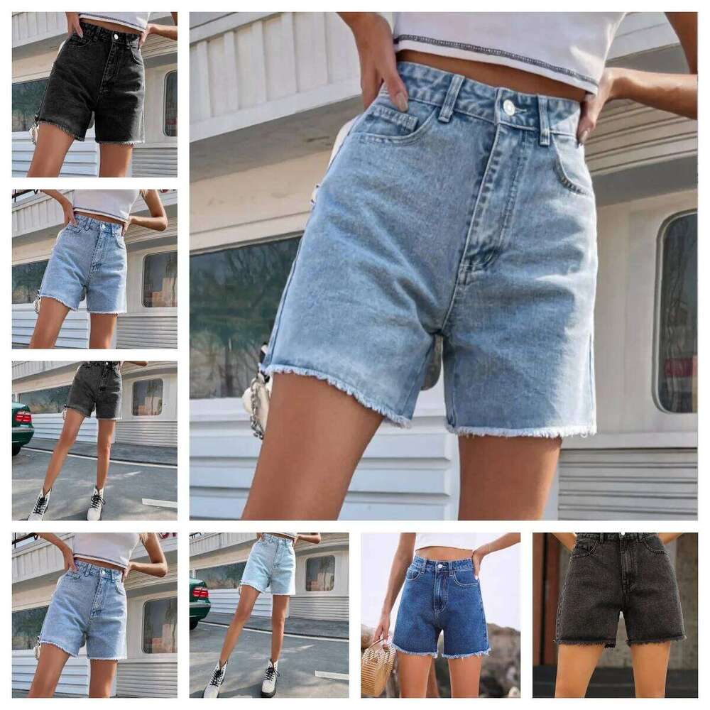 Sexy High-Waisted Jeans Women's European American Loose Style Denim Crossbody Shorts For Summer Fashion Trend H260209-image-1094705909