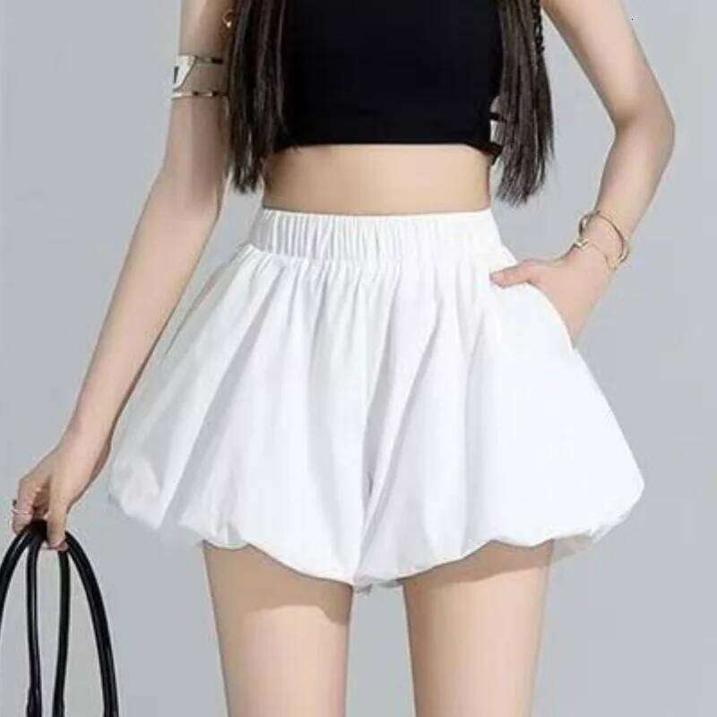 Casual Sweet Girl's Bloomers Matching Elastic High Waist Lady's Pumpkin Y2K Hot Girl Streetwear Korean Chic Puffed Shorts H260209-image-1094699869