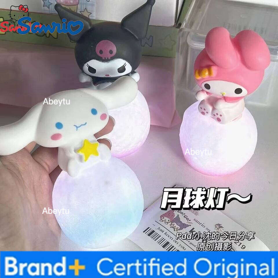 Sanrio Anime Hello Kitty Kuromi Cinnamoroll Night Light Melody Glowing Toy Bedside Lamp Kawaii Cute Kid Birthday Gifts H260209-image-1095261280
