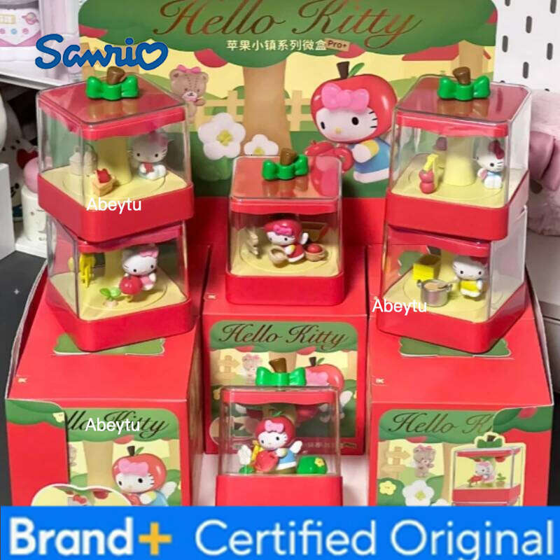 Sanrio Cartoon Trendy Apple Town Series Blind Box Figure Desktop Ornaments Cute Hellokitty Peripheral Toys Decoration Gifts H260209-image-1095261347
