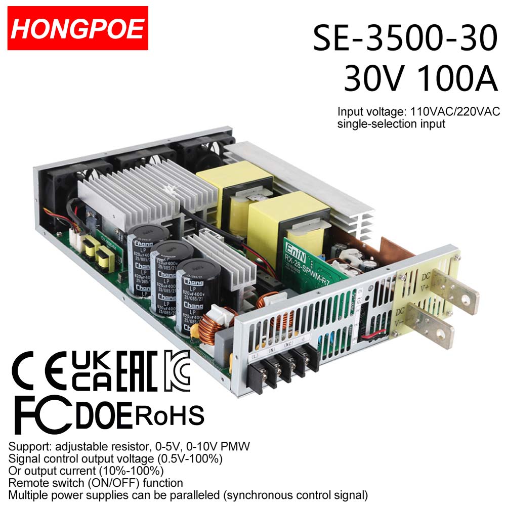 0-30V 100A 3500W Adjustable AC-DC 0-5V 0-10V PLC/PMV signal control transformer, suitable for motor/battery/solar/industrial control. CE certifie-image-1109160977