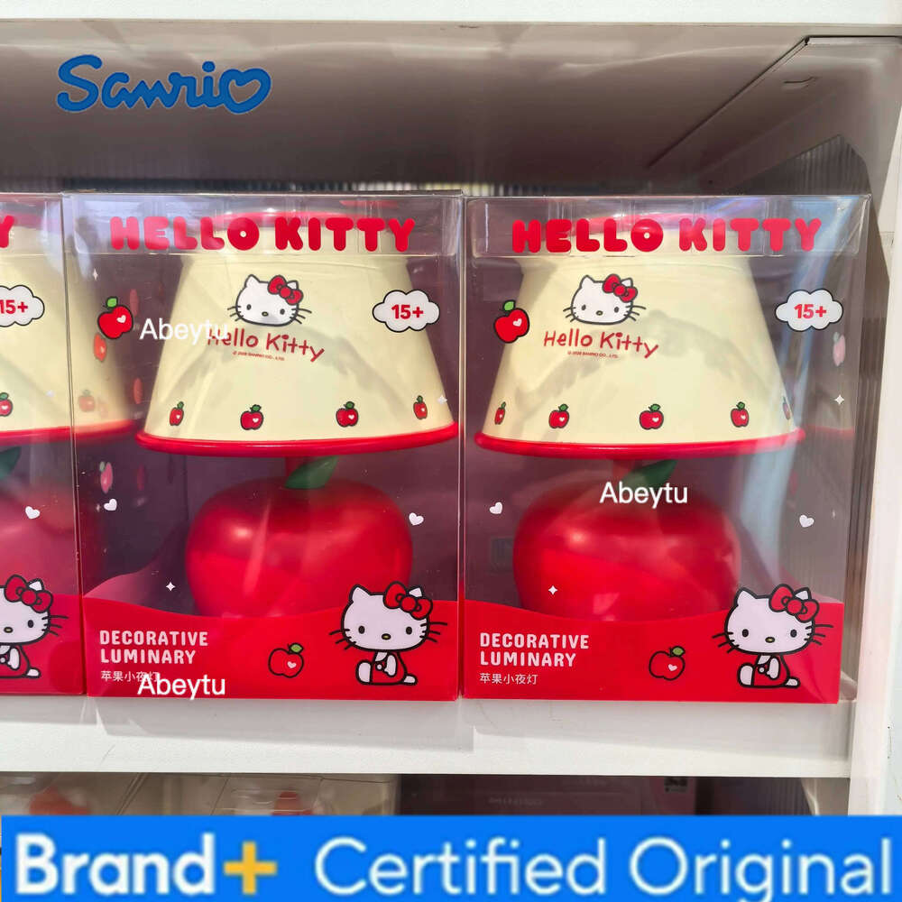 Sanrio Characters Red White Series Night Light, LED Apple Shape Lamp for Bedroom, Cute Mood Lighting Decor, USB Powered Gift H260209-image-1095261537
