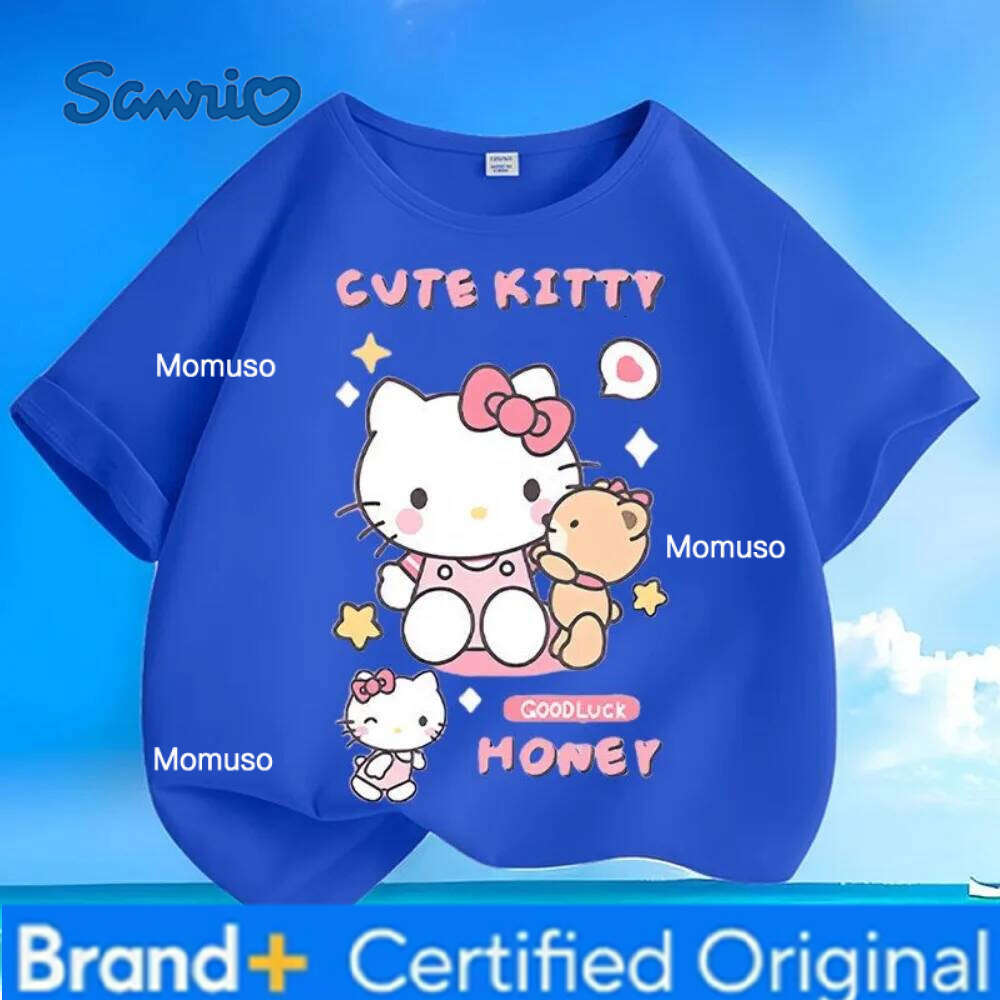 T-shirt imprimé mignon Sanrio Hello Kitty, durable et résistant aux couleurs, lavable en machine sans perdre sa forme, choix sans souci pour les