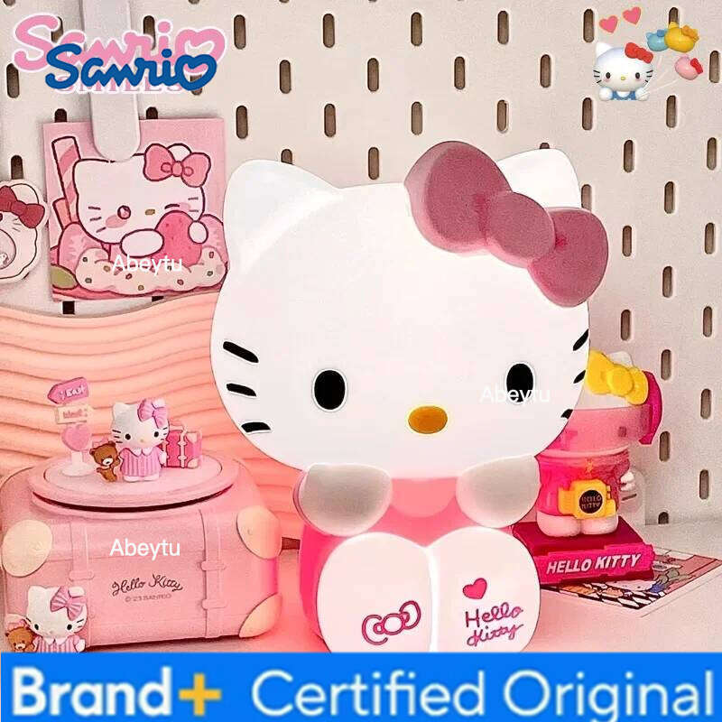Sanrio Kawaii Hello Kitty Luminous Toy Bedroom Bedlight Anime Hellokitty NightLamp Desktop Decor Ornaments For Girls Gifts H260209-image-1095261877