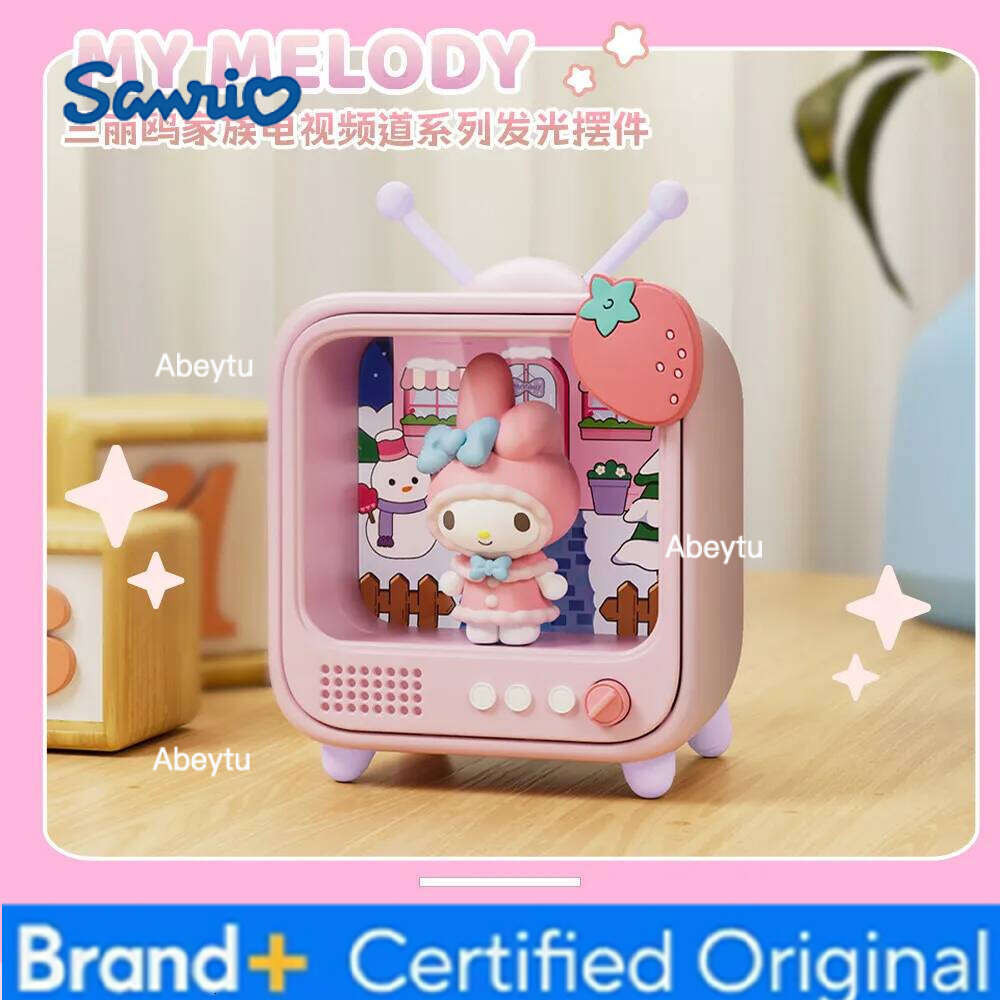 Sanrio kawaii Character TV Channel Series Luminous Night Light Toys Anime Kuromi Cinnamoroll HelloKitty Girls Desktop Ornaments H260209111-image-1095305739