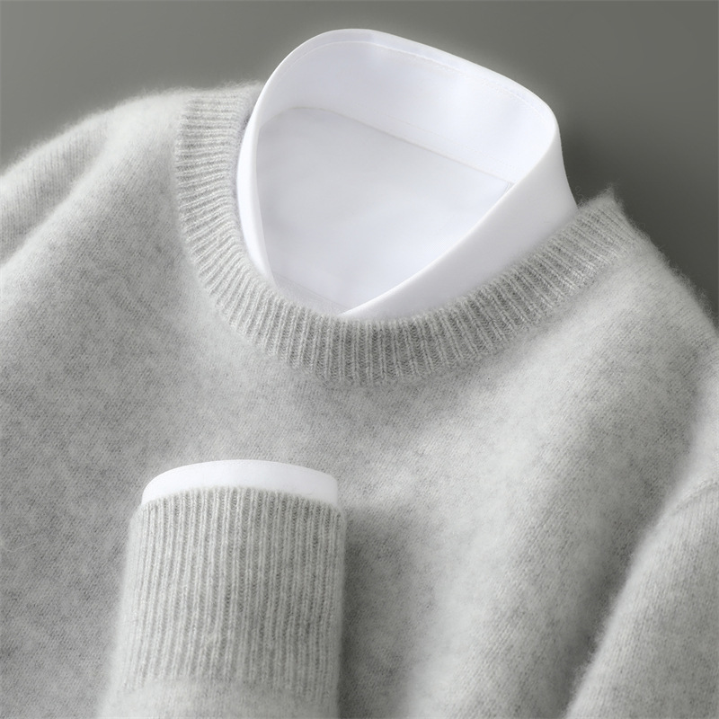 free shipping 2026 Men's 100% Wool Sweater Thickened Half Turtleneck Seamless Knit Pullover Premium Base Layer Casual Top for Autumn Winter