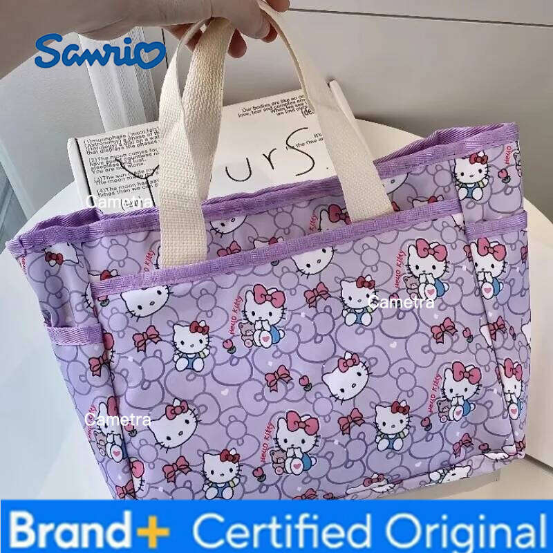 Sanrio Kawaii HelloKitty grande capacité femmes à main étudiants polyvalents sortant maman pour les employés de bureau sac de transport H260209