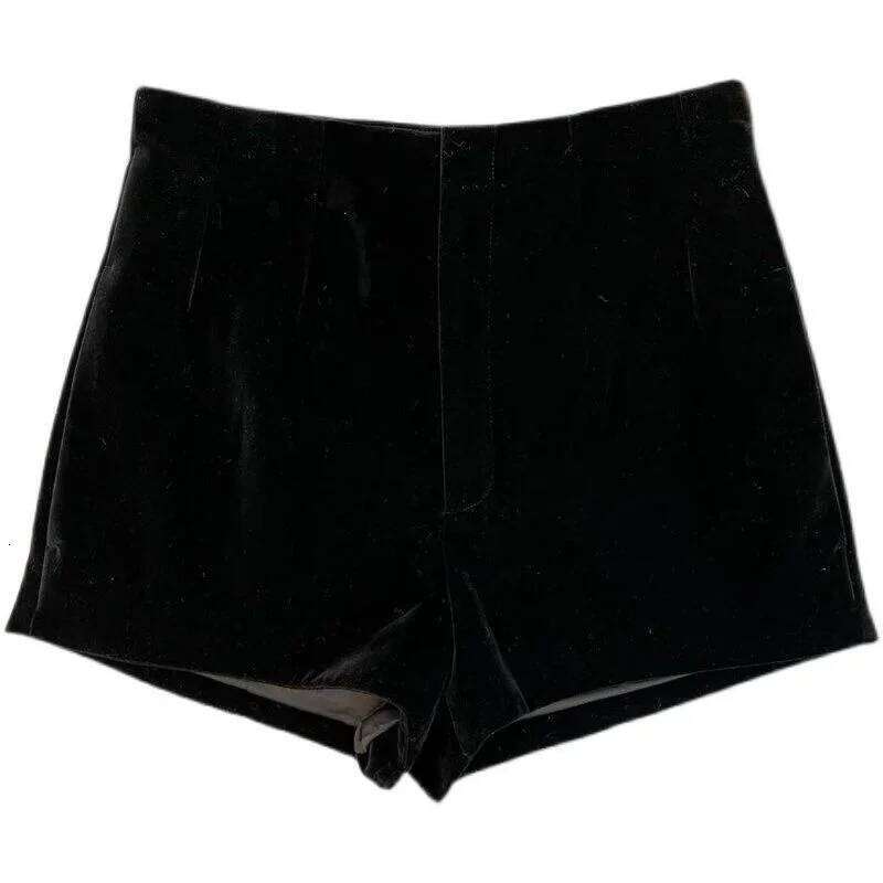 Black velvet for outerwear high a with summer pants women's shorts H260209-image-1094705212