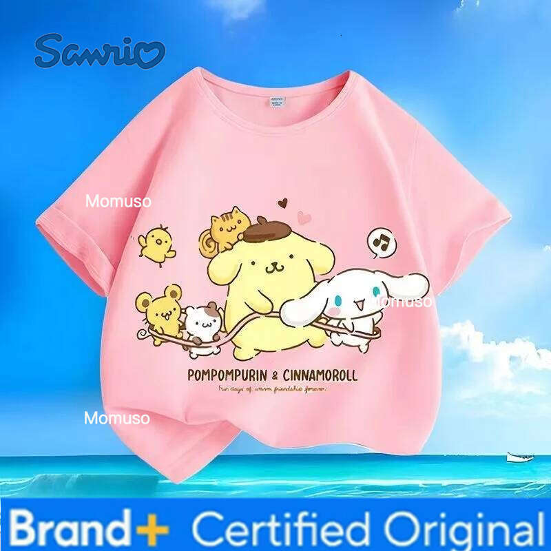 Sanrio Summer Baby Girls Clothes Top Kid Boy Cartoon Printed Sweatshirts Children Fashion Pullover Short Sleeve T-shirts H2602091-image-1095307545