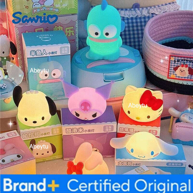 Sanrio Anime Hello Kitty Melody Cinnamoroll Mermaid Hanton Silicone Night Cute Cartoon Children's Bedhead Decoration Light H2602091-image-1095305224