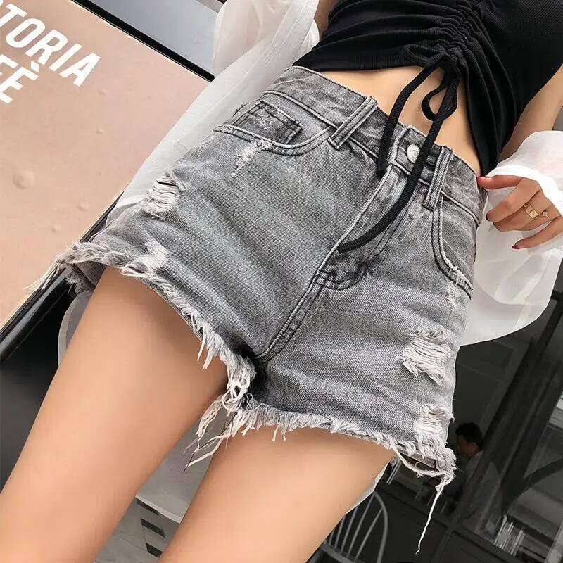 Women's Shorts Punk Ripped Baggy Short Pants for Woman To Wear Mini Loose Jeans Denim Korean Style XL Streetwear Clothing Cheap H260209-image-1094707110